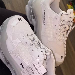BRAND NEW White Balenciaga Triple S Sneakers